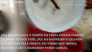Bruna Silva Hotwife Eats and Cums After Party