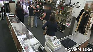 Intense camera focuses on amateur slut's bent over doggystyle fucking