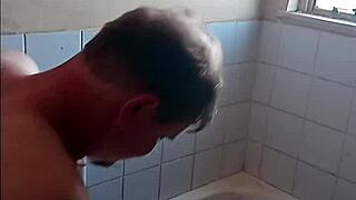 Grandpa Daddy Receives Best Blowjob During Bathroom Sex Session