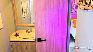 i see her masturbate in the bathroom then fuck her to blackmail