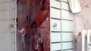 the amateur in this solo video asks for a bath and then gives himself a handjob