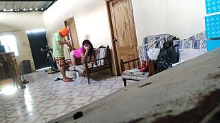 stepmother on SOFA gets FUCKED by STEPSON like a whore