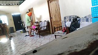 stepmother on SOFA gets FUCKED by STEPSON like a whore