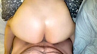 the chilena's pov close up features her pussy with a vibrator and cum on her ass