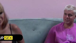 Gushing Russian Receptionist Deepthroats Inked Stud In Elevator