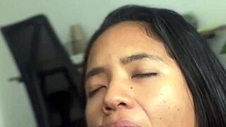 deep sloppy blowjob from amateur couple with big black cock