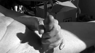 Solo handjob leads to explosive cumshot!