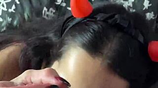 Debora prado, my submissive little devil, smokes while stroking my delicious cock before a greedy blowjob.