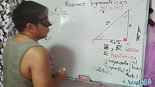 Asian Teacher Teaches Nerd Student Math