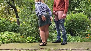 Son-In-Law Cums On Leather Skirt