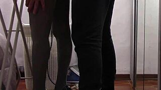 PREVIEW - THE MILF WITH BEAUTIFUL LEGS AND PANTYHOSE IRONS AND GETS TOUCHED AND FUCKED