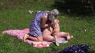 Tell me, do these big-ass lesbians outdoors crave that multifunctional toy for ultimate pleasure before sunbathing naked in the clearing?