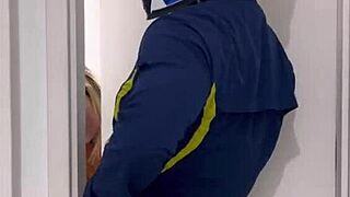 motoboy enters bathroom fucks woman pissing she cums hard begs for pussy