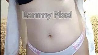 Horny Brunette Lammy Pixel Stripteases And Shows Off Her Gorgeous Ass