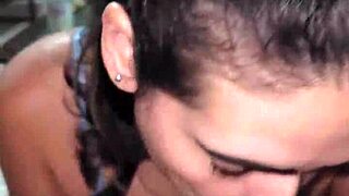 Brazilian wife jerking off sailor, producing lots of cum