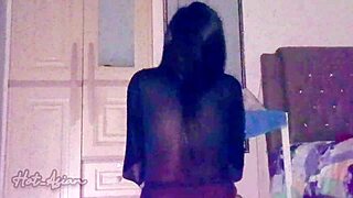 A sexy Asian girl with a big ass gets fucked at midnight in POV.