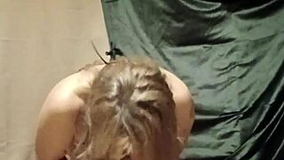 i am a slave in self-bondage with harness and magic wand