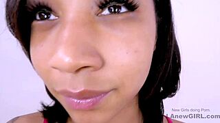 Cute Brunette Teen Sucks Big Cock In Studio