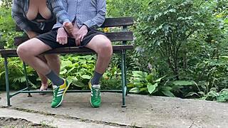 mature cougar with saggy tits made me cum outdoors