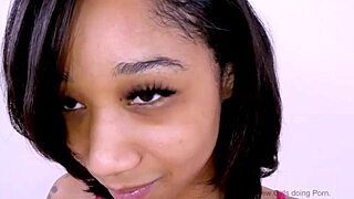 Cute Brunette Teen Sucks Big Cock In Studio