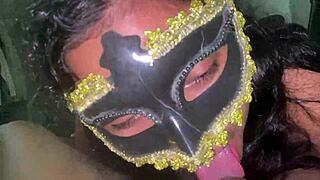 Swallowing Neighbor's Cock Entirely in Midnight Submission