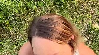 almost caught fucking in the park with big tits