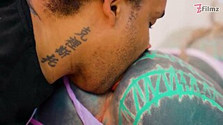 heavily inked girl takes thick bbc deep in her ass