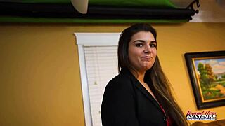 Brunette Hottie Vicky Masturbates Giving Blowjob Gets Deeply Banged Doggystyle