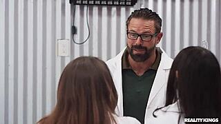 Risky reactions reality kings with 3some blowjob choking and squirting