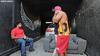 My friend's girlfriend dances close notices my hard cock fucks me in front of cuck