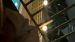 public hotel balcony sex with big cock fucking wet pussy 😈