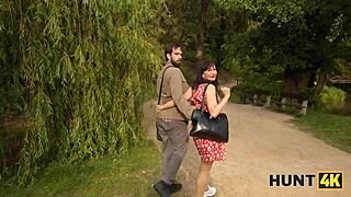 Hunter found young tight pussy in park and fucked roughly