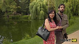 Hunter found young tight pussy in park and fucked roughly