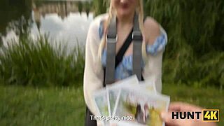 Hunter found young tight pussy in park and fucked roughly