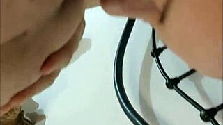 French amateur in satin dress deepthroating?