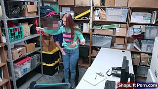 This busty shoplifter is getting rammed by the store officer 😏