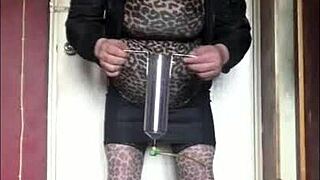 bisexual crossdresser shyly swapped roles in homemade humiliation with stockings