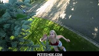 petitehoe - petite 18+ busty blonde roxy risingstar is walking back home big dude vince karter catches up to her and starts teasing and bullying her for being so small 18+