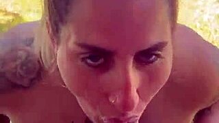 In the park, she always swallows my cum