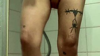 PETITE ARAB SHOWER MASTURBATION: ANAL CREAMPIE DEEPTHROAT FUN!