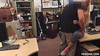 country girl needs money for a hardcore blowjob in the shop