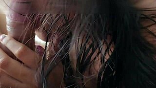 latina with huge ass loves riding cock and swallowing cum