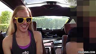 country girl needs money for a hardcore blowjob in the shop