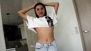 Tattooed Latina stepsisters feel excitement scissoring before hung stepdad punishes them