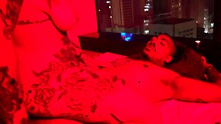 hot tat girl fucked in redroom with big cock