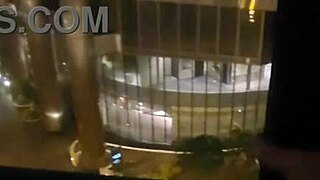 girlfriend masturbates in public hotel window orgasm