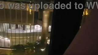 girlfriend masturbates in public hotel window orgasm