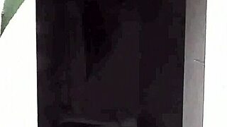 Naked wife showers outdoors, neighbor watches handjob and pussy