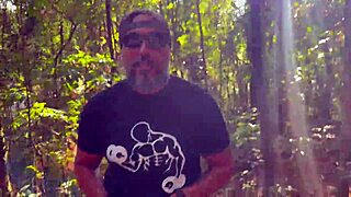 Naked in woods, hot big ass and small tits exposed