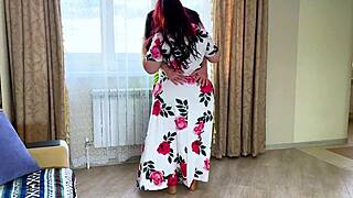 Stepmom and stepson share romantic evening leading to passionate sex